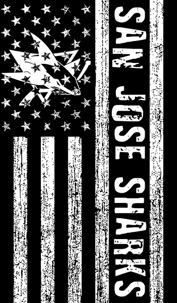 San Jose Sharks Black And White American Flag logo iron on paper